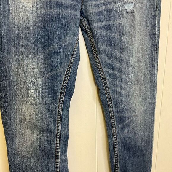 BDG Jeans Women’s Size 28wx29L Twig High Rise Blue Jeans Distressed Medium Wash - Picture 3 of 11